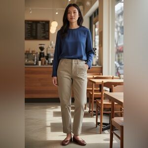 Paige High Rise Khaki Denim Pants